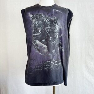 Liquid blue reaper graphic tee shirt sleeveless size XL